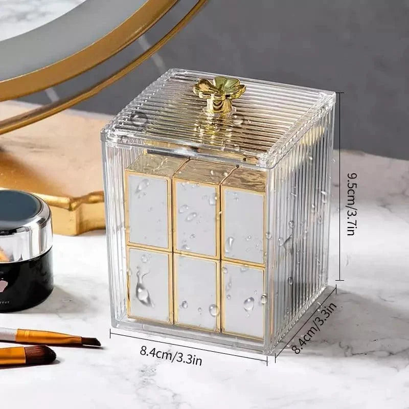 Organizador Porta Cotonete e Algodão Acrílico para Banheiro Quarto Lenogue