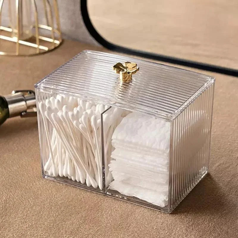 Organizador Porta Cotonete e Algodão Acrílico para Banheiro Quarto Lenogue Transparente (g) / 1 Unidade