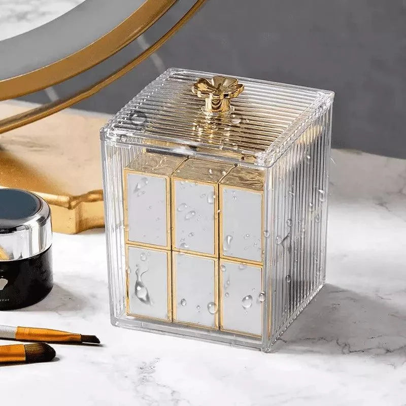 Organizador Porta Cotonete e Algodão Acrílico para Banheiro Quarto Lenogue Transparente (p) / 1 Unidade