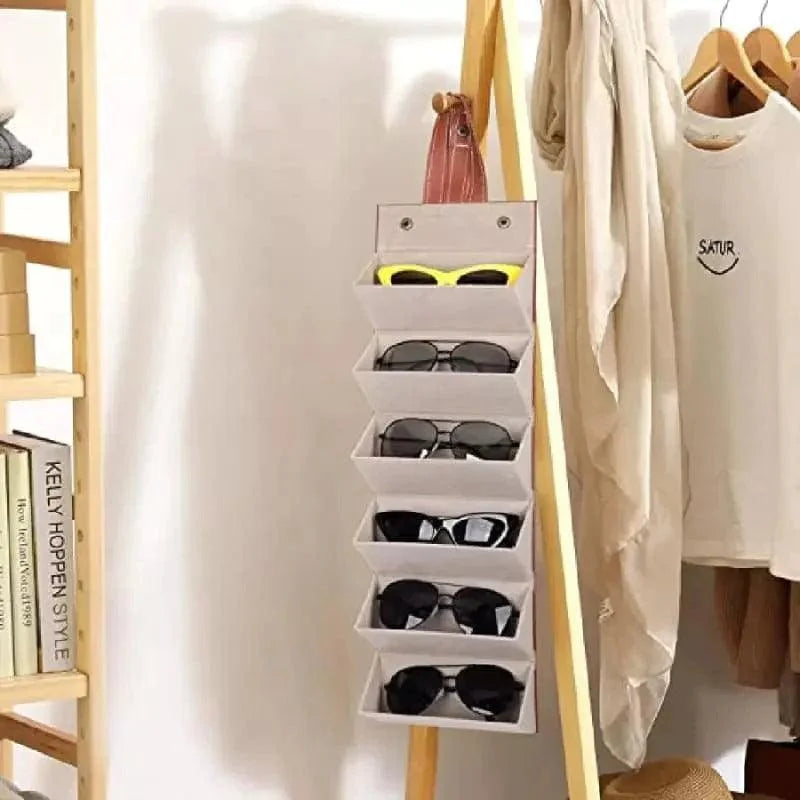 Organizador Porta óculos com 6 Divisórias e Interior Acolchoado Lenogue