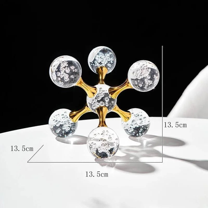 Ornamento de Cristal Molecular para Decoração Mesa Lenogue