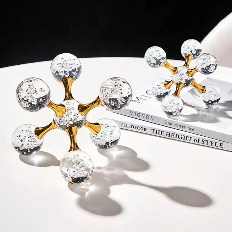 Ornamento de Cristal Molecular para Decoração Mesa Lenogue
