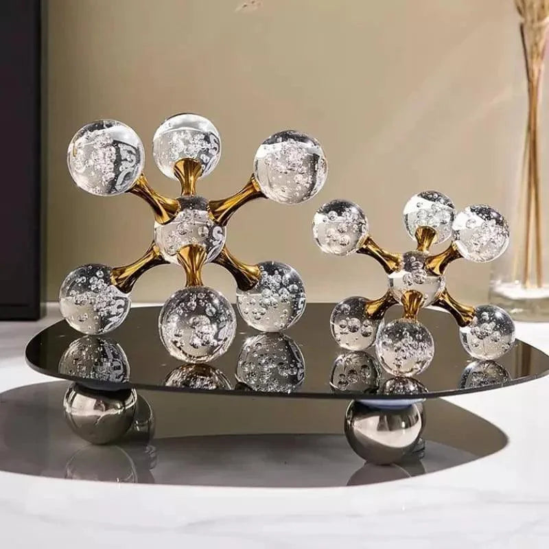 Ornamento de Cristal Molecular para Decoração Mesa Lenogue