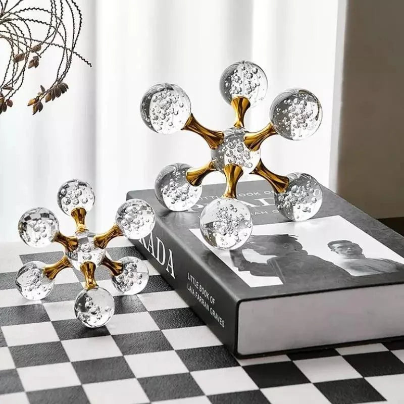 Ornamento de Cristal Molecular para Decoração Mesa Lenogue