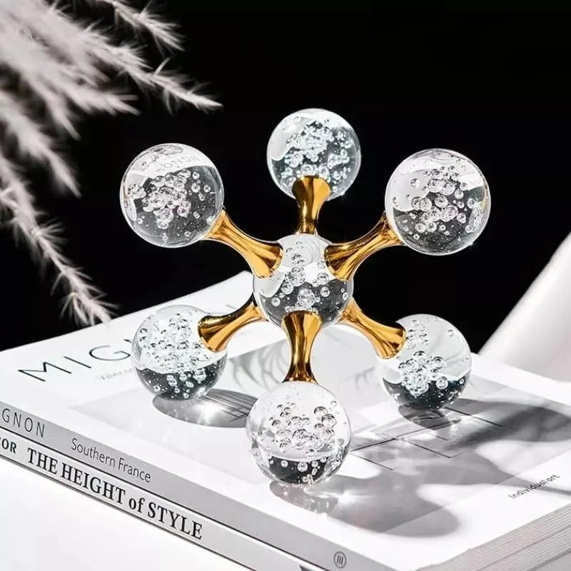 Ornamento de Cristal Molecular para Decoração Mesa Lenogue Grande