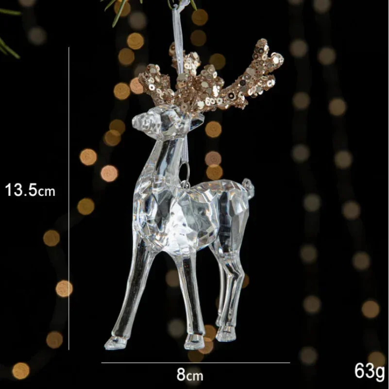 Pingente de Natal Acrílico Transparente Lenogue Cervo