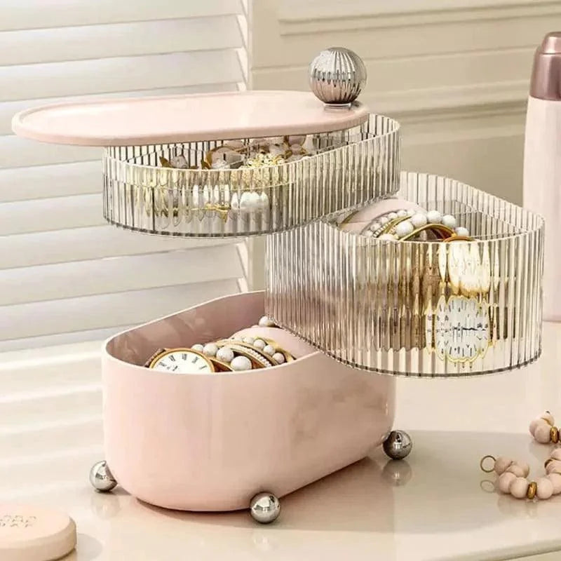 Porta Joias Organizador Transparente com Divisórias e Design Moderno Lenogue