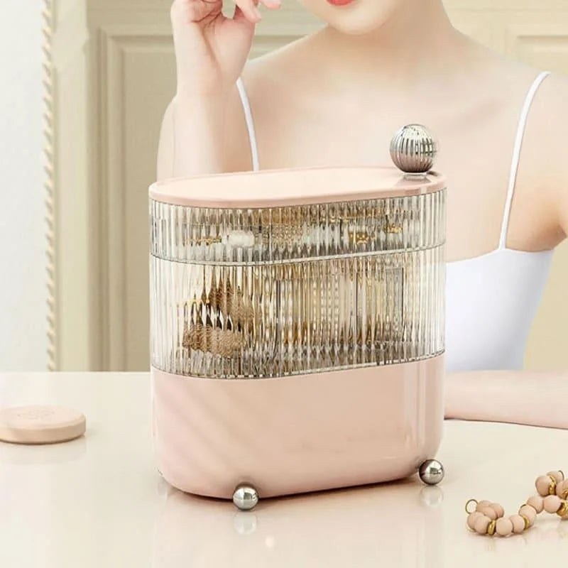 Porta Joias Organizador Transparente com Divisórias e Design Moderno Lenogue