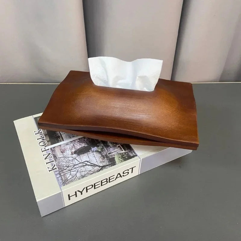 Porta Lenços de Mesa em Madeira Nogueira Estilo Escandinavo Lenogue