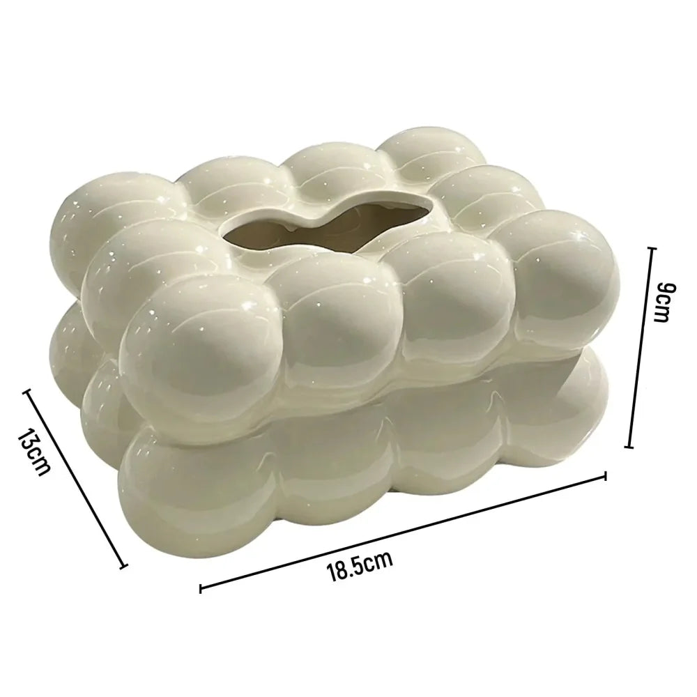 Porta Lenços de Papel Retangular em Cerâmica para Mesa Lenogue