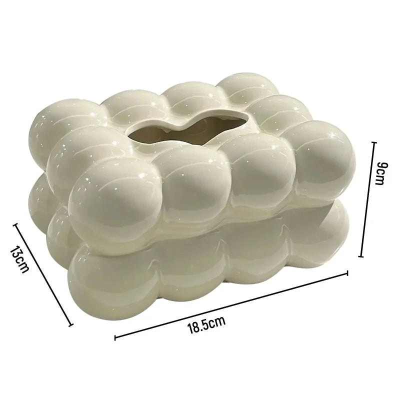 Porta Lenços de Papel Retangular em Cerâmica para Mesa Lenogue