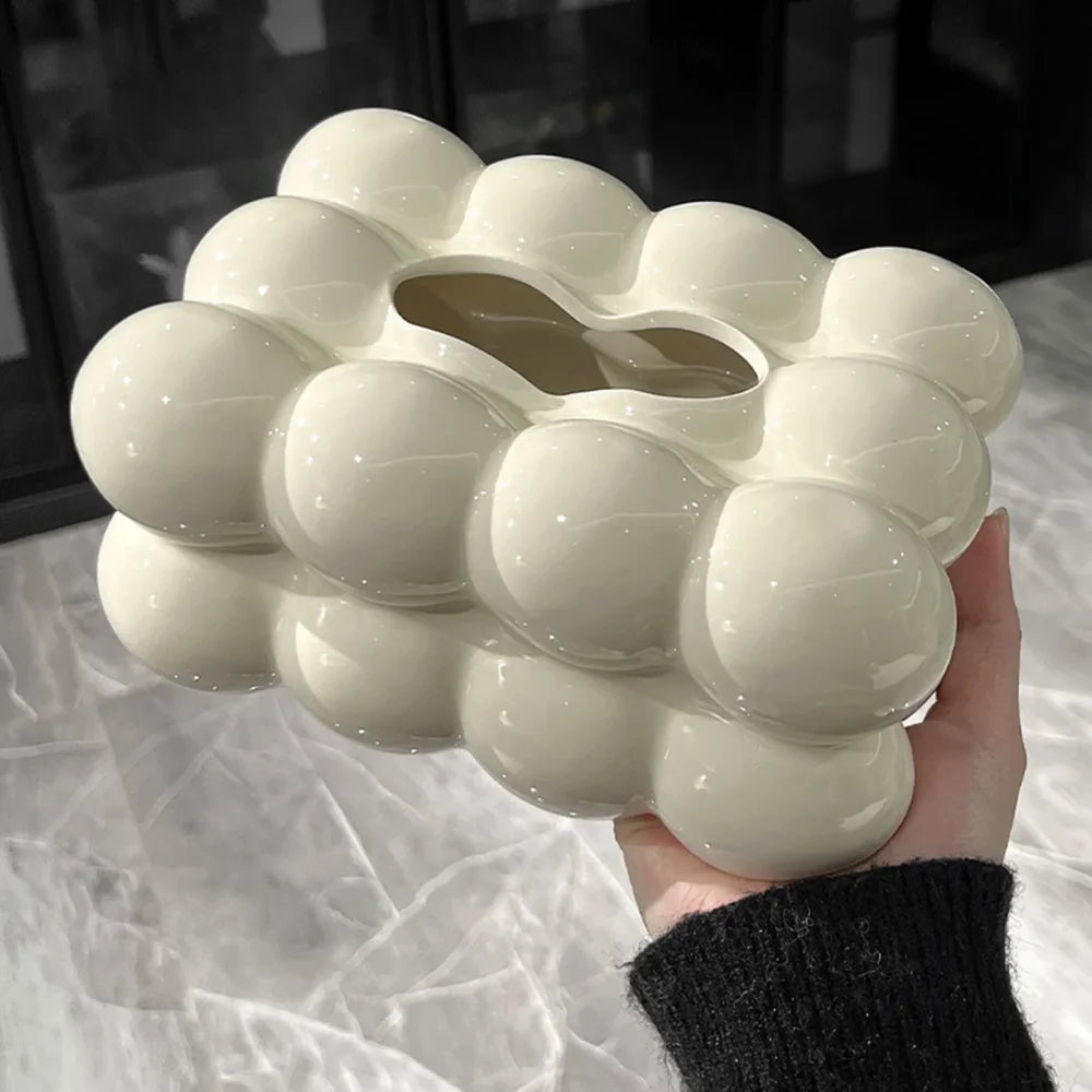 Porta Lenços de Papel Retangular em Cerâmica para Mesa Lenogue