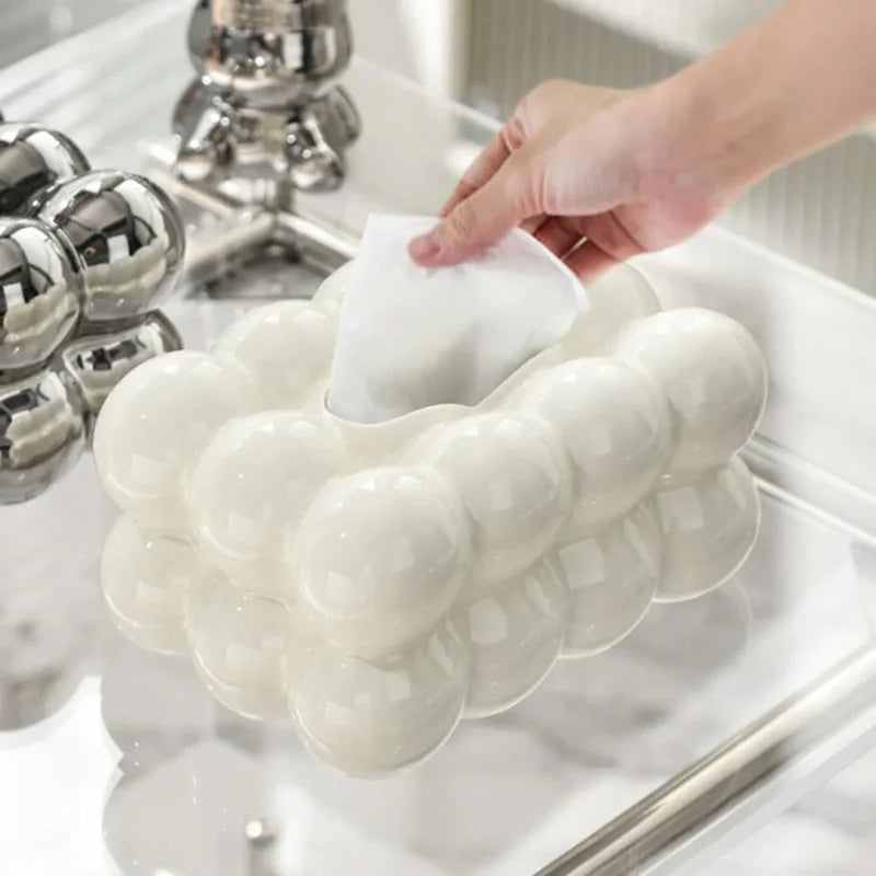 Porta Lenços de Papel Retangular em Cerâmica para Mesa Lenogue