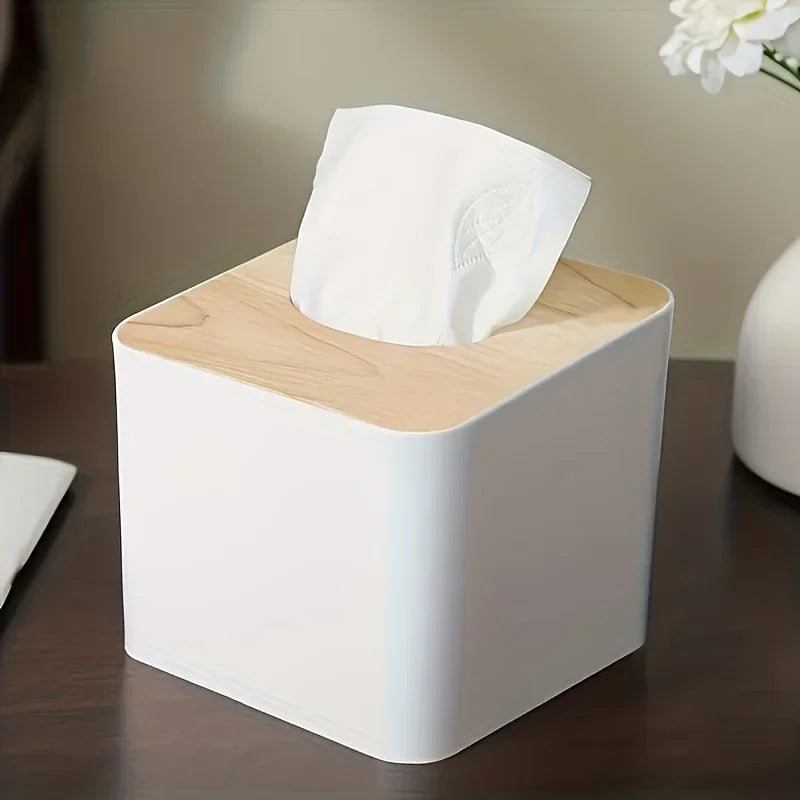 Porta Lenços Design Minimalista com Base Antiderrapante Lenogue Branco