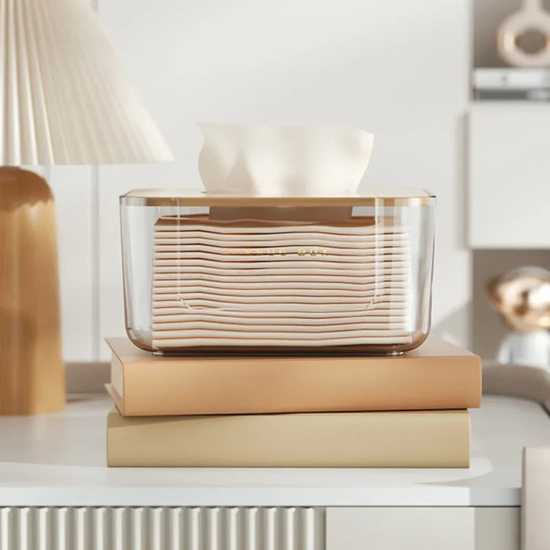 Porta Lenços Estilo Japonês com Tampa de Bambu Lenogue