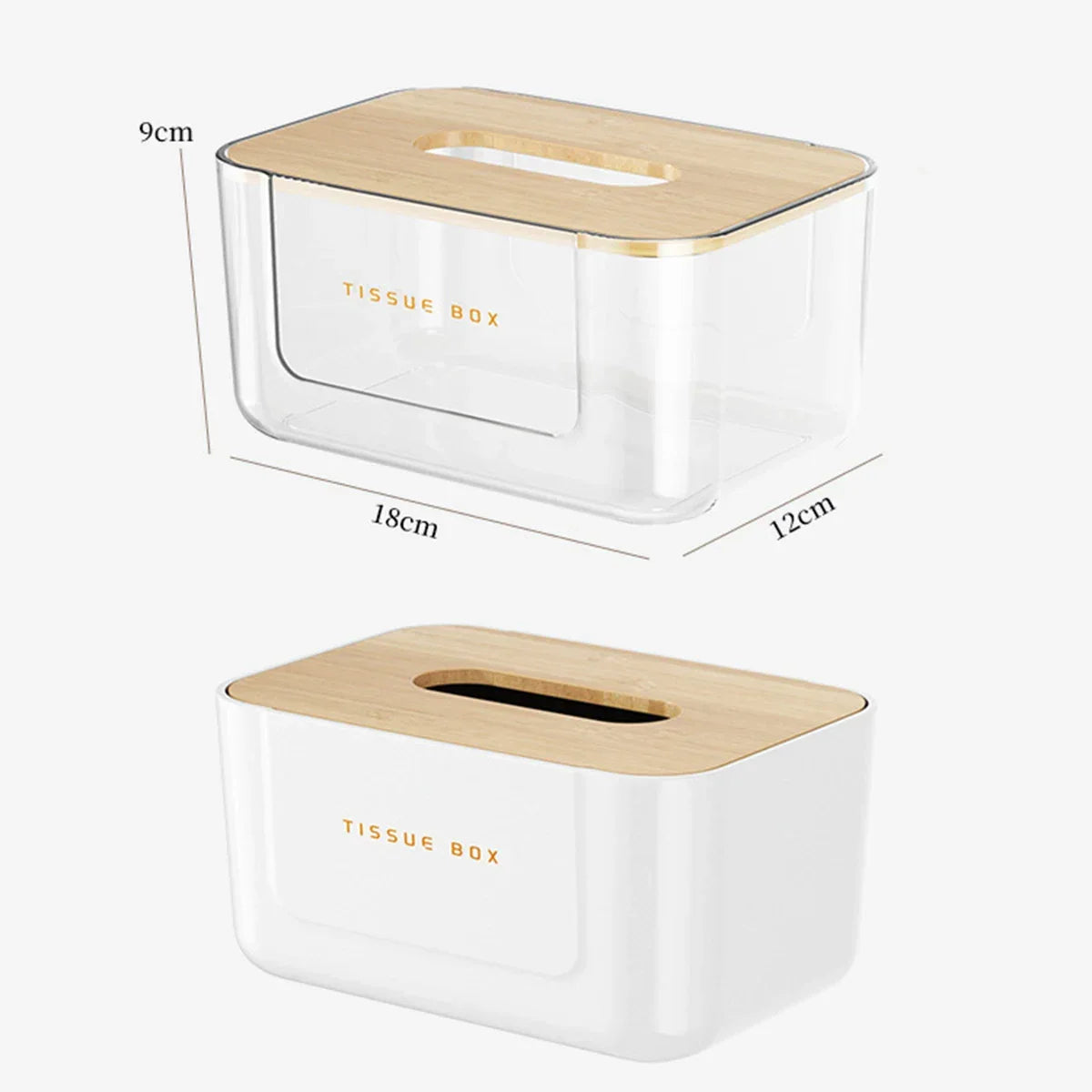 Porta Lenços Estilo Japonês com Tampa de Bambu Lenogue