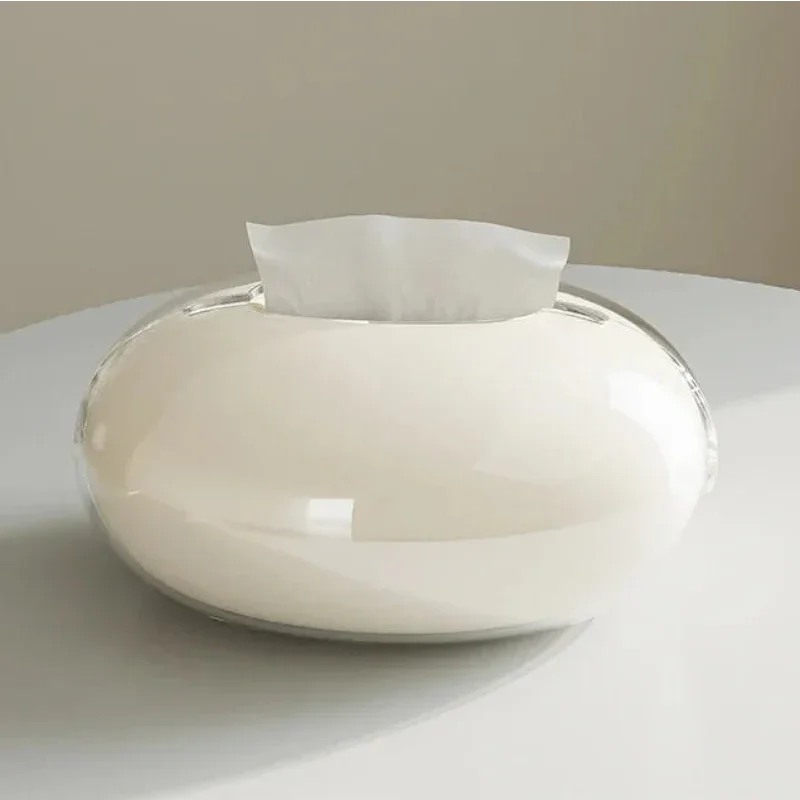 Porta Lenços Moderno Imitando Pedra para Sala e Mesa Lenogue Bege