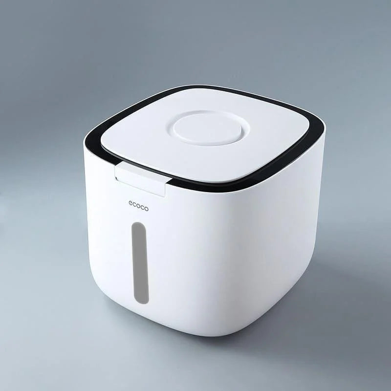 Porta Mantimentos Recipiente com Tampa Automática Lenogue Preto / 10kg