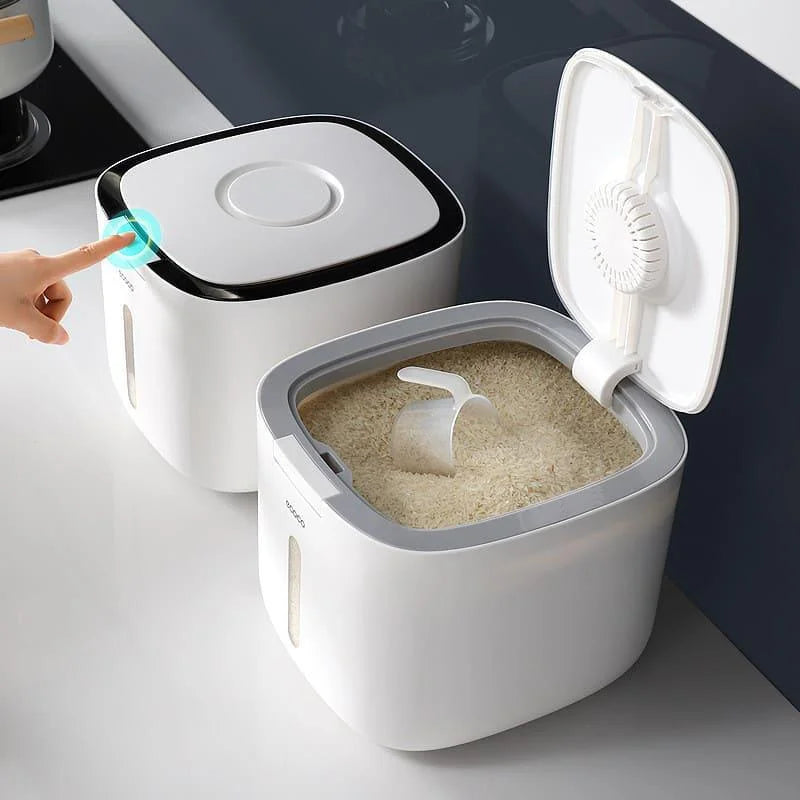 Porta Mantimentos Recipiente com Tampa Automática Lenogue Preto / 5kg