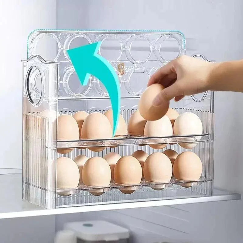 Porta Ovos para Geladeira com 3 Andares 34 Compartimentos Lenogue