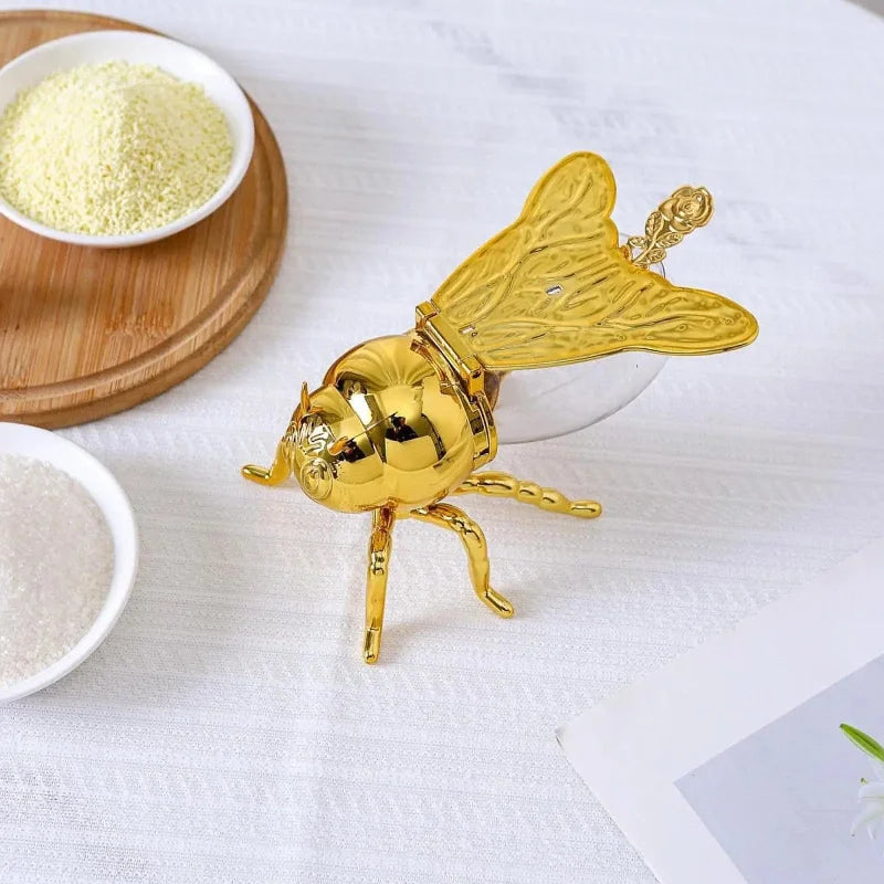 Pote de Vidro Transparente com Tampa e Colher para Mel Lenogue