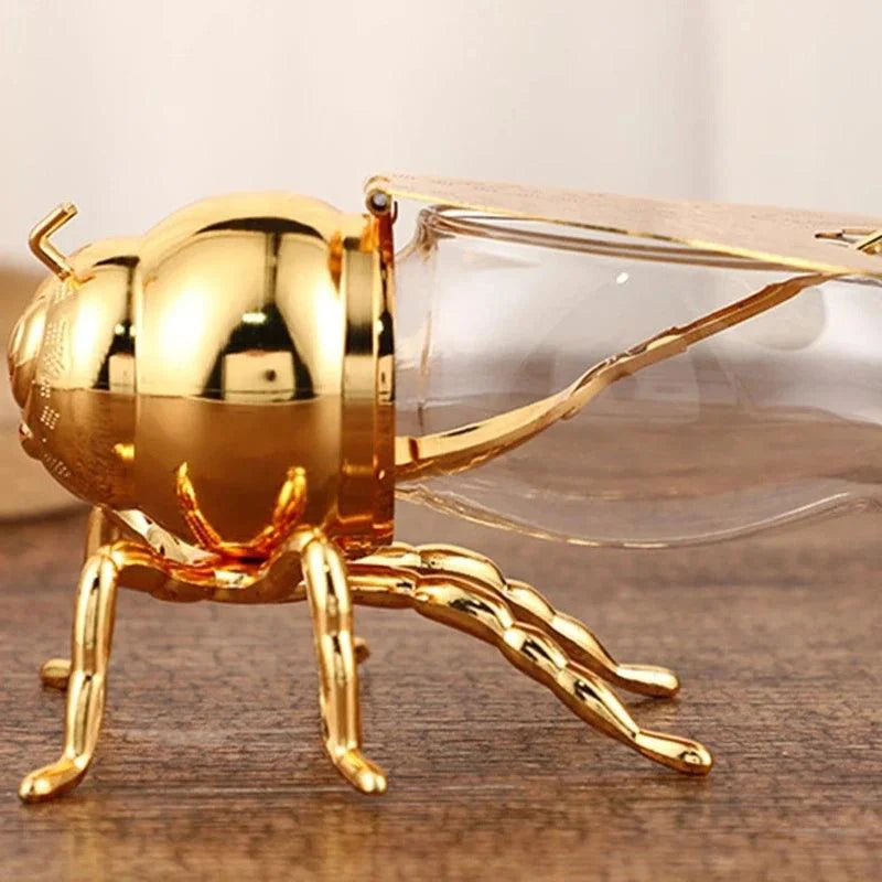 Pote de Vidro Transparente com Tampa e Colher para Mel Lenogue