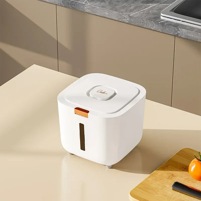 Pote Hermético Branco para Arroz Vedado Antimofo Antinsetos Lenogue (5 Kg)