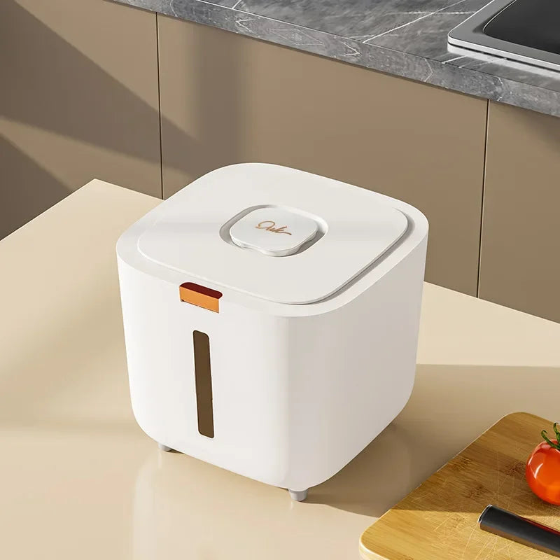 Pote Hermético Branco para Arroz Vedado Antimofo Antinsetos Lenogue (10 Kg)