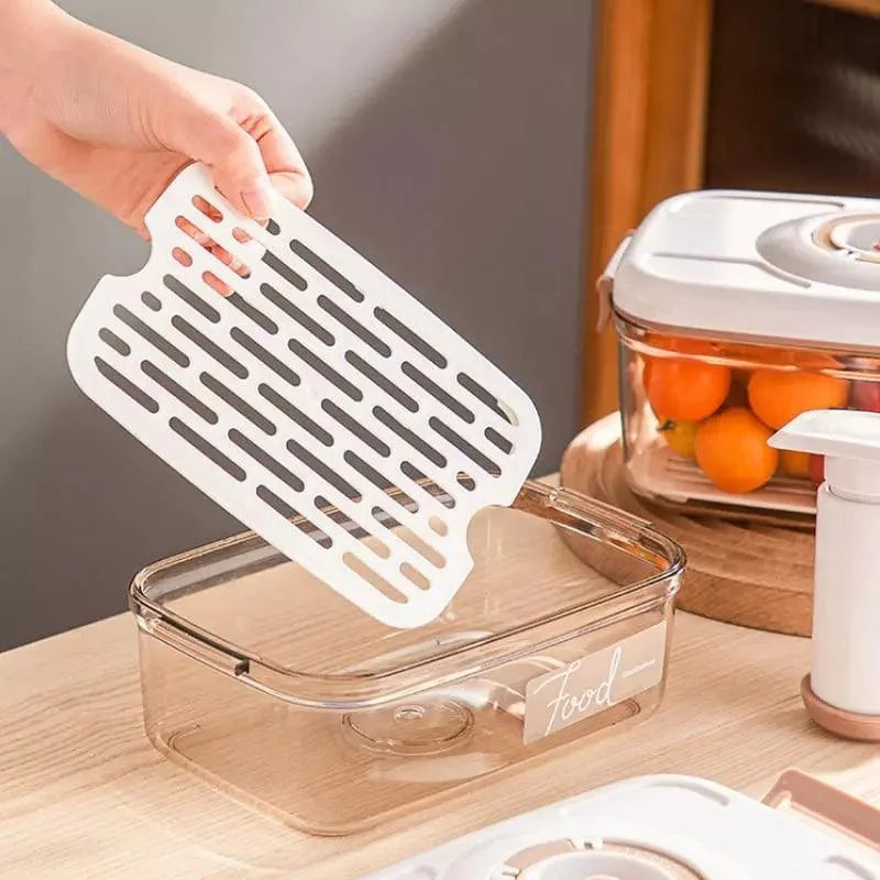 Pote Hermético com Tampa e Selador a Vácuo para Alimentos Lenogue