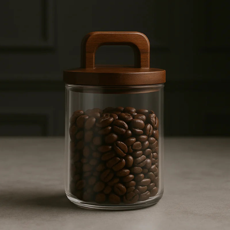 Pote Hermético de Vidro com Vedação a Vácuo para Grãos e Café Lenogue 800 Ml