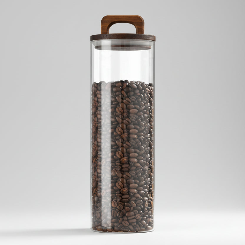 Pote Hermético de Vidro com Vedação a Vácuo para Grãos e Café Lenogue 1,8 Litros