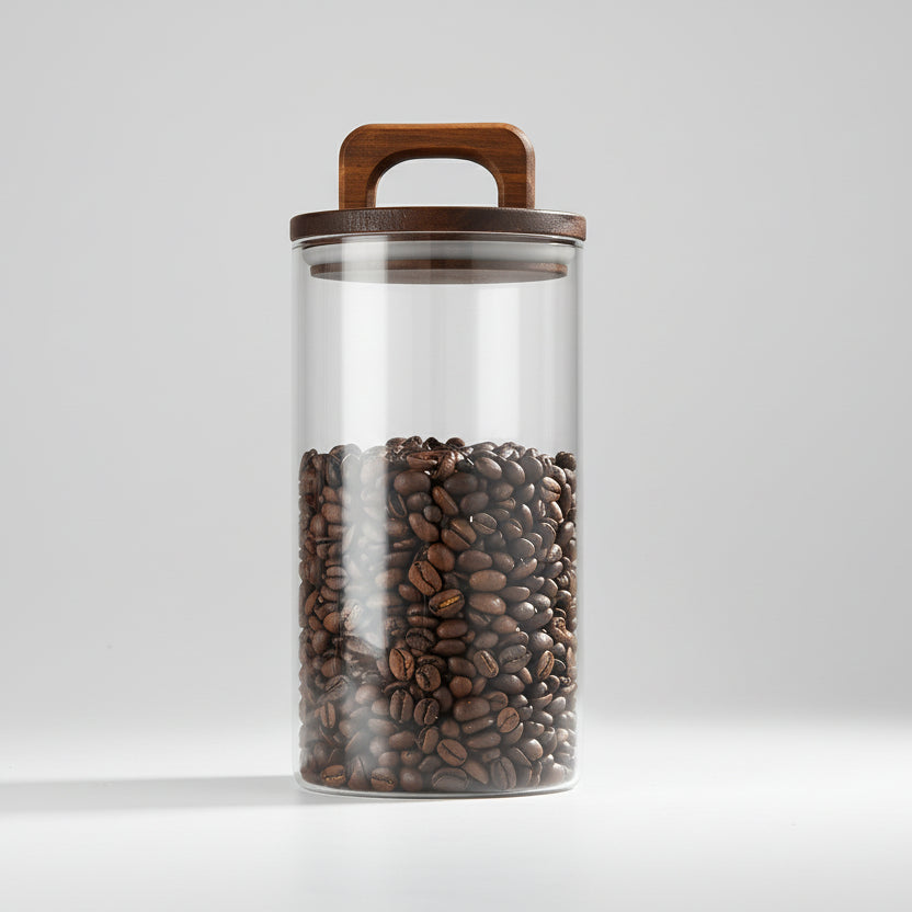 Pote Hermético de Vidro com Vedação a Vácuo para Grãos e Café Lenogue 1,25 Litros