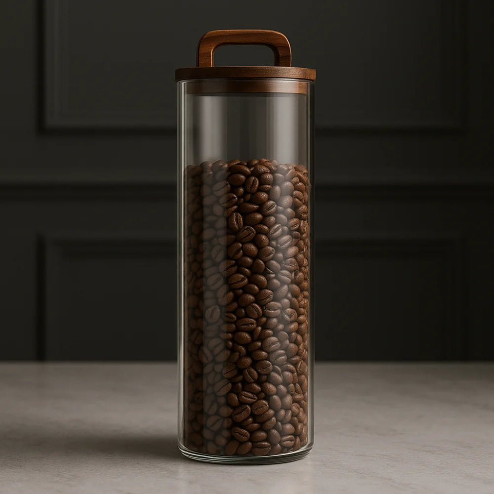 Pote Hermético de Vidro com Vedação a Vácuo para Grãos e Café Lenogue 1,8 Litros