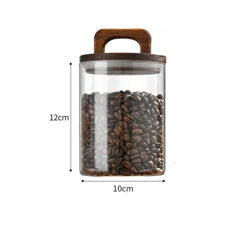 Pote Hermético de Vidro com Vedação a Vácuo para Grãos e Café Lenogue