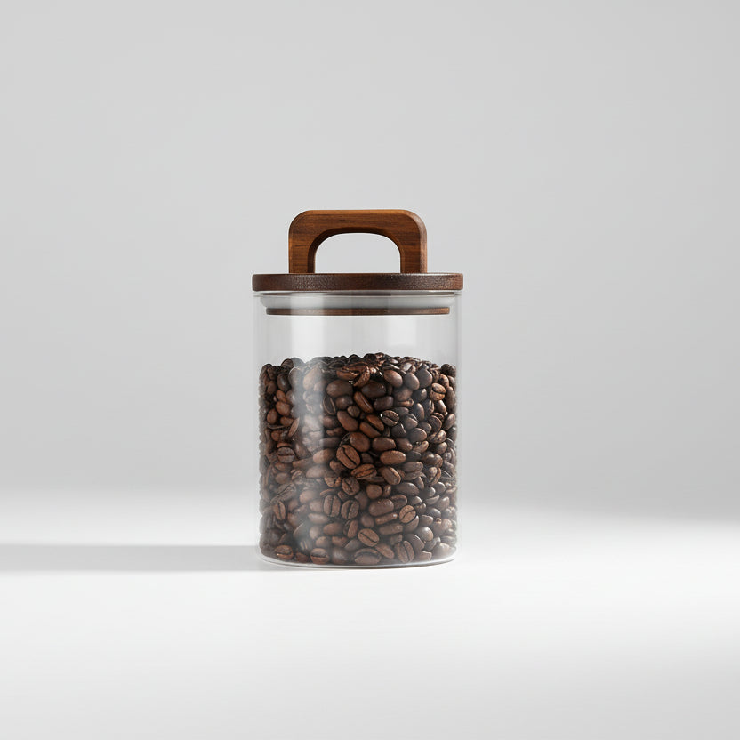 Pote Hermético de Vidro com Vedação a Vácuo para Grãos e Café Lenogue 800 Ml