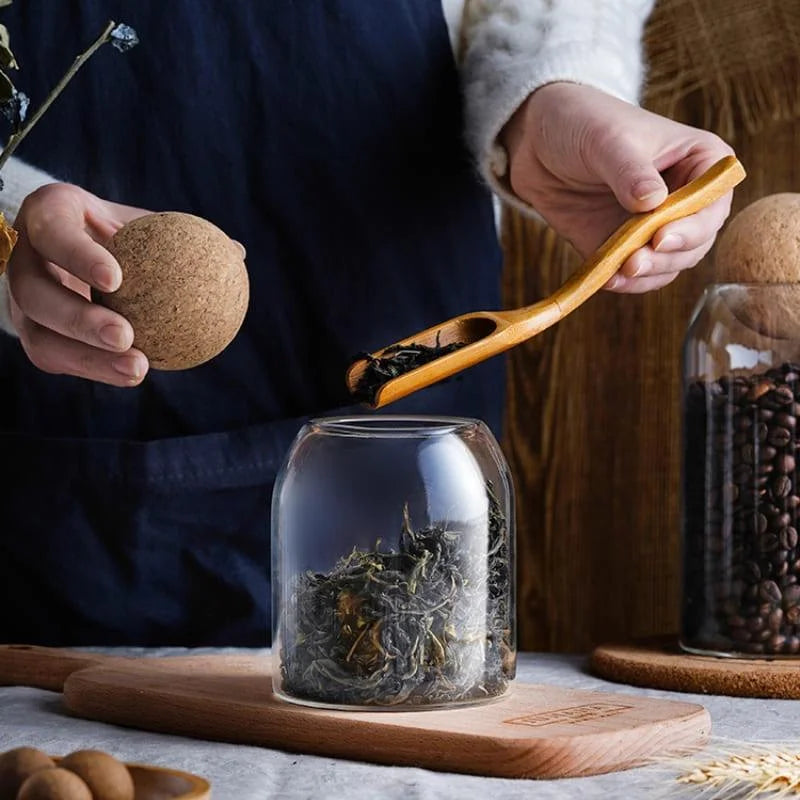 Potes de Vidro Borossilicato com Tampa Cortiça Variados Lenogue