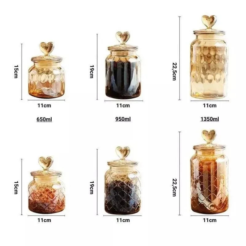 Potes de Vidro Herméticos com Textura para Mantimentos Lenogue