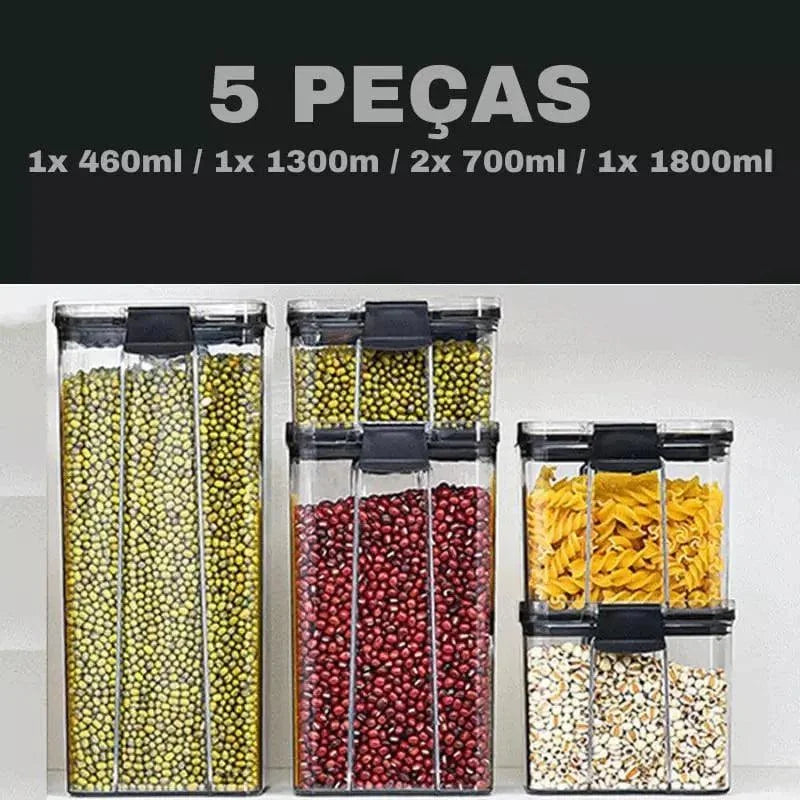 Potes Herméticos Transparente com Vedação para Mantimentos Lenogue
