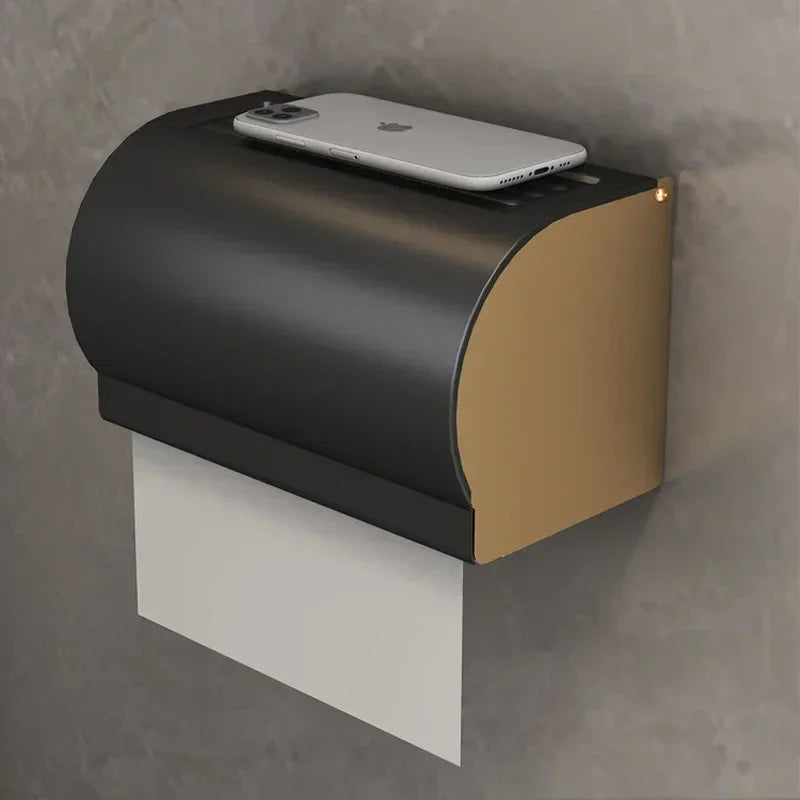 Prateleira de Banheiro em Alumínio com Ganchos e Porta-papel Lenogue Porta Papel