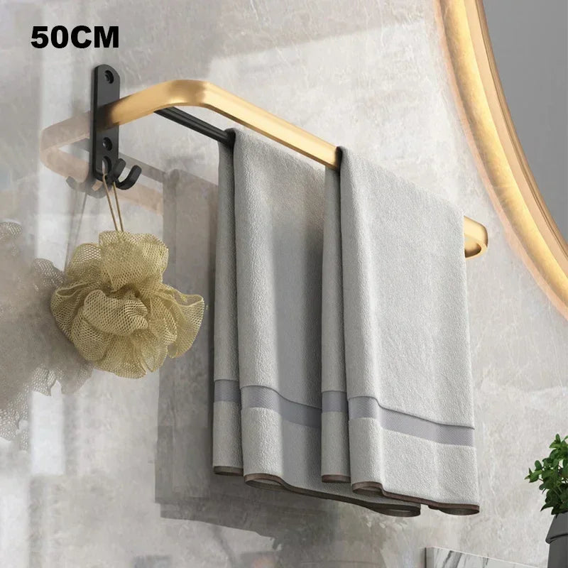 Prateleira de Banheiro em Alumínio com Ganchos e Porta-papel Lenogue