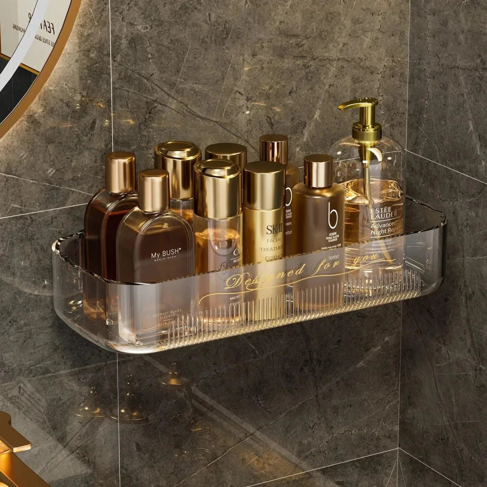 Prateleira de Parede Adesiva Estilo Nórdico para Decoração Lenogue 2 Peças Transparentes