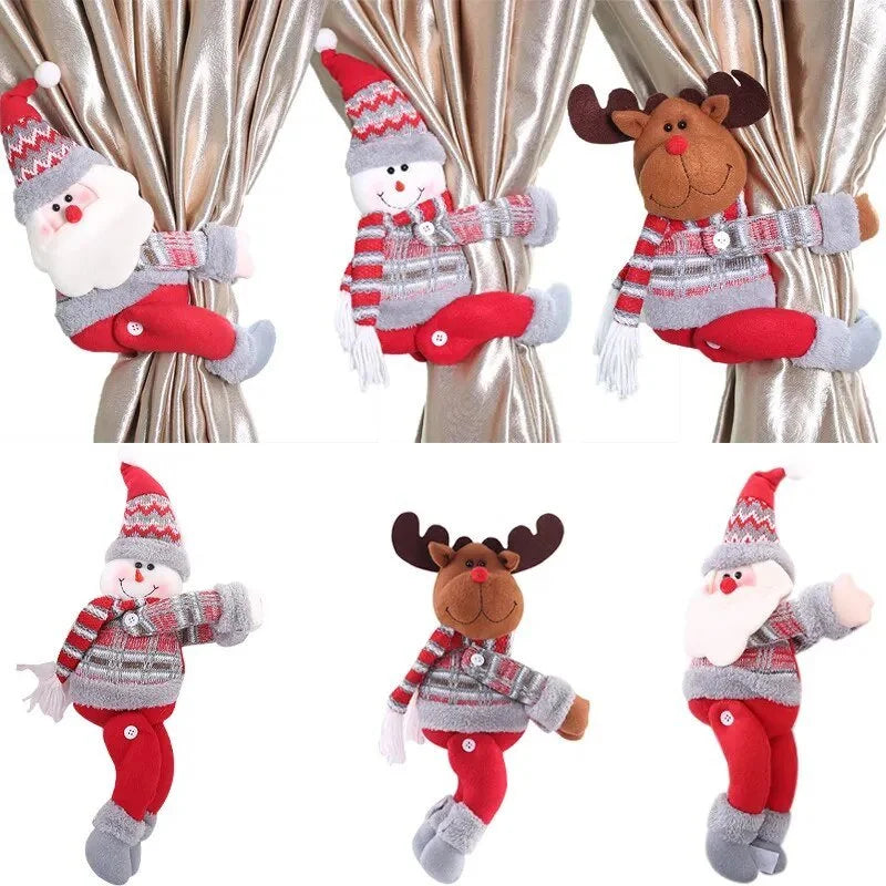 Prendedor de Cortina Natalino Vermelho para Decoração Festiva Lenogue