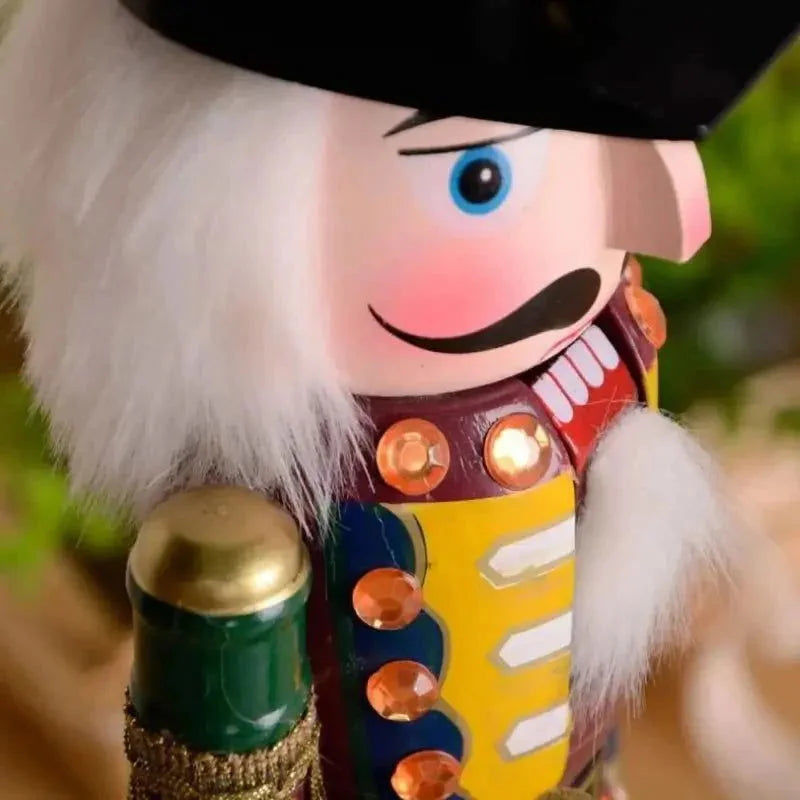 Quebra Nozes Soldado de Madeira 30cm para Decoração Natalina Lenogue