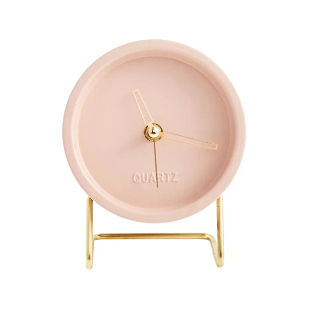 Relógio de Mesa Metálico Estilo Nórdico para Escritório e Quarto Lenogue