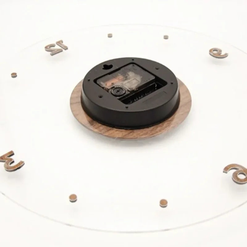 Relógio de Parede em Nogueira e Acrílico Movimento Silencioso Lenogue