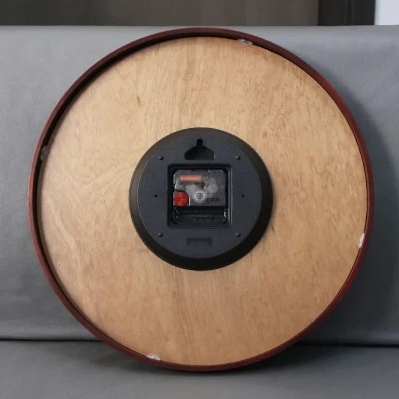 Relógio de Parede em Nogueira Movimento Quartz Silencioso Lenogue Madeira Escura