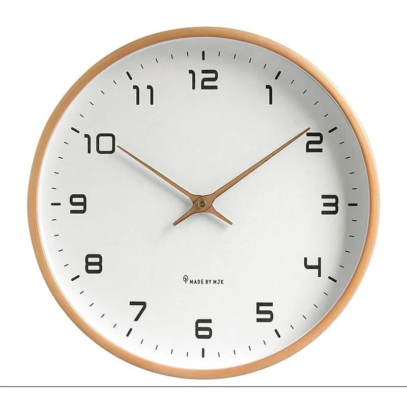 Relógio de Parede Nórdico em Madeira Maciça Lenogue Bege / 25 Cm