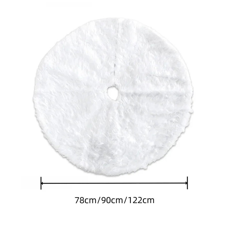 Saia para árvore de Natal Plush Redonda Branco Neve Lenogue