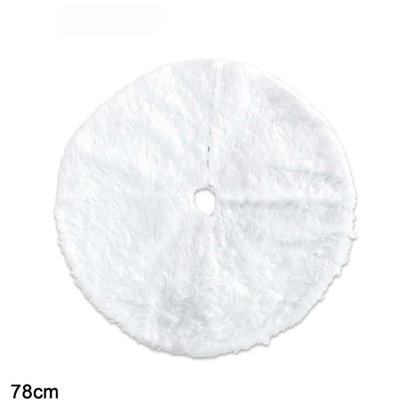 Saia para árvore de Natal Plush Redonda Branco Neve Lenogue