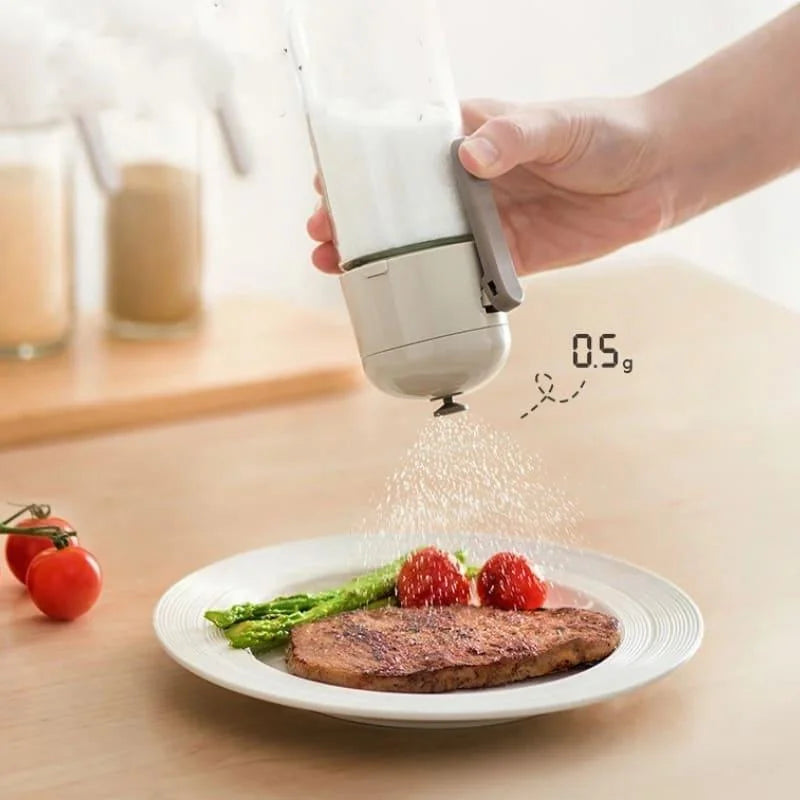 Saleiro Porta Sal e Temperos de Vidro com Medidor Integrado Lenogue